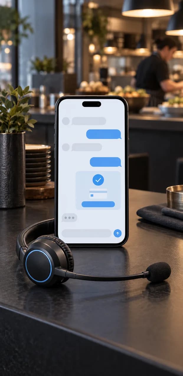 Customer support agent handling chat and calls
