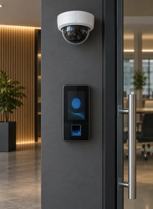 CCTV camera and door access control